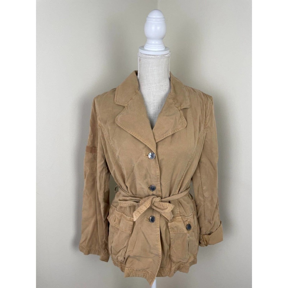 J.jill Women Small Size Coat Khakhi Belted